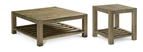 Canyon Solid Wood Rectangular End Table in Washed Grey by Modus Furniture at Eve Furniture