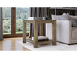 Canyon Solid Wood Rectangular End Table in Washed Grey by Modus Furniture at Eve Furniture