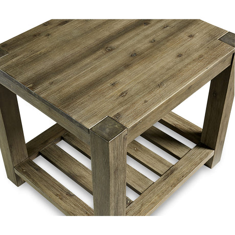 Canyon Solid Wood Rectangular End Table in Washed Grey by Modus Furniture at Eve Furniture