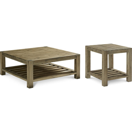 Canyon Solid Wood Rectangular End Table in Washed Grey by Modus Furniture at Eve Furniture