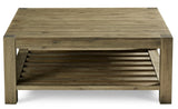 Canyon Solid Wood Square Coffee Table in Washed Grey by Modus Furniture at Eve Furniture