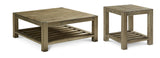 Canyon Solid Wood Square Coffee Table in Washed Grey by Modus Furniture at Eve Furniture