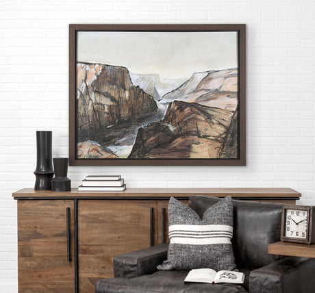 Canyon View by Mercana Studio a Hand Embellished Textured Framed Art Print Matted under Glass by Mercana at Eve Furniture