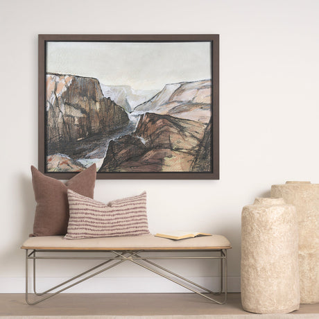 Canyon View by Mercana Studio a Hand Embellished Textured Framed Art Print Matted under Glass by Mercana at Eve Furniture
