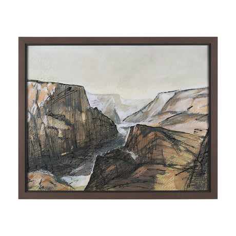 Canyon View by Mercana Studio a Hand Embellished Textured Framed Art Print Matted under Glass by Mercana at Eve Furniture