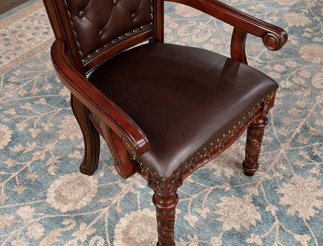 Canyonville Brown Cherry/Dark Brown Arm Chair, Set of 2 by Furniture of America at Eve Furniture