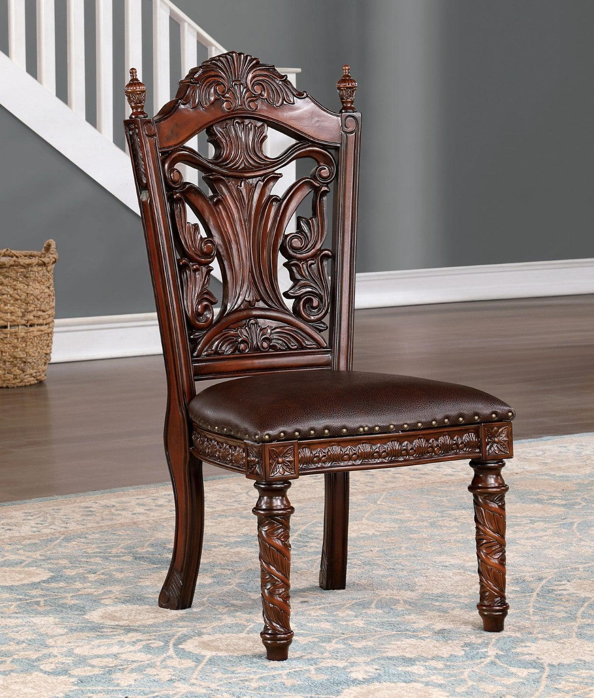 Canyonville Brown Cherry/Dark Brown Side Chair, Set of 2 by Furniture of America at Eve Furniture