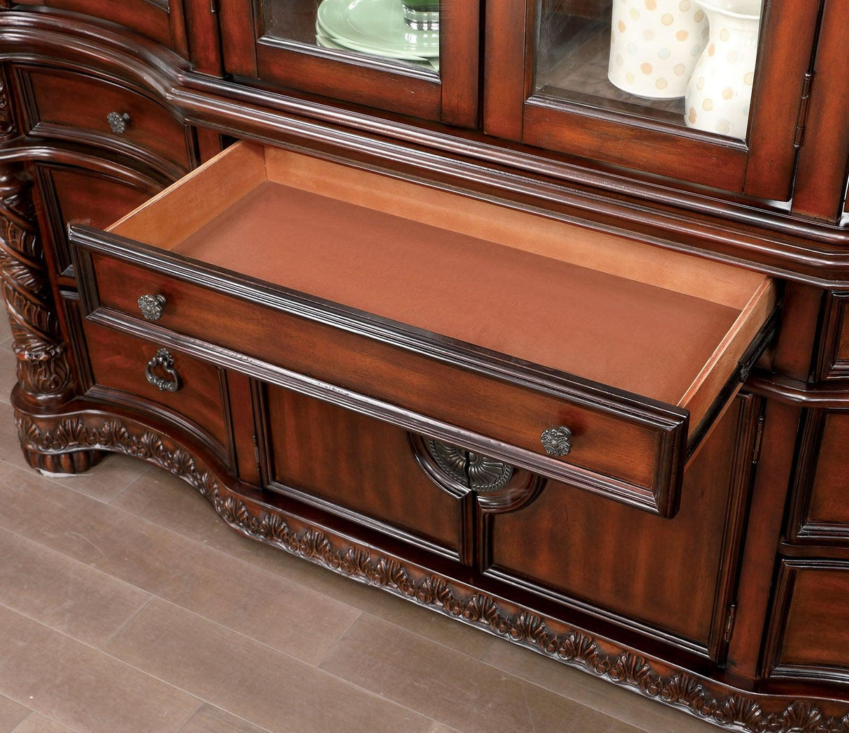 Canyonville Brown Cherry Hutch & Buffet by Furniture of America at Eve Furniture