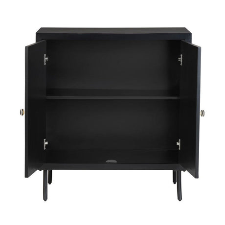 Capella Black/Cream Two-Door Cabinet by Crestview at Eve Furniture
