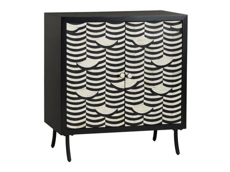 Capella Black/Cream Two-Door Cabinet by Crestview at Eve Furniture