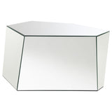 Capella Mirrored Abstract Geometric Coffee Table Silver by Coaster at Eve Furniture