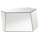 Capella Mirrored Abstract Geometric Coffee Table Silver by Coaster at Eve Furniture