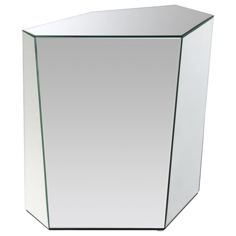 Capella Mirrored Abstract Geometric End Table Silver