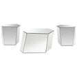 Capella Silver 3-Piece Mirrored Coffee and End Table Set by Coaster at Eve Furniture