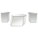 Capella Silver 3-Piece Mirrored Coffee and End Table Set by Coaster at Eve Furniture