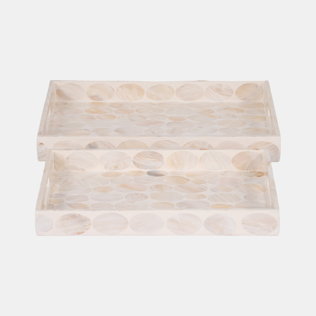 Capiz, S/2 16/18" Rectangular Trays, Natural