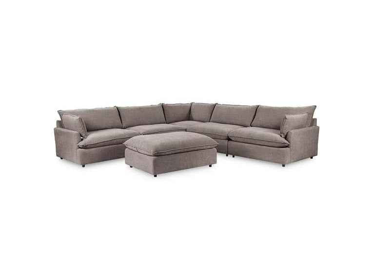 Caplan Charcoal 6 Piece Modular Sectional w/ Ottoman by Classic Home at Eve Furniture