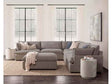 Caplan Charcoal 6 Piece Modular Sectional w/ Ottoman by Classic Home at Eve Furniture
