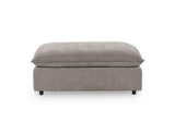 Caplan Charcoal Upholstered Ottoman by Classic Home at Eve Furniture