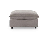 Caplan Charcoal Upholstered Ottoman by Classic Home at Eve Furniture