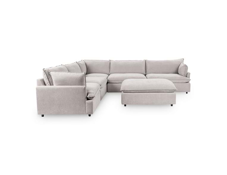 Caplan Gray 6 Piece Modular Sectional w/ Ottoman by Classic Home at Eve Furniture