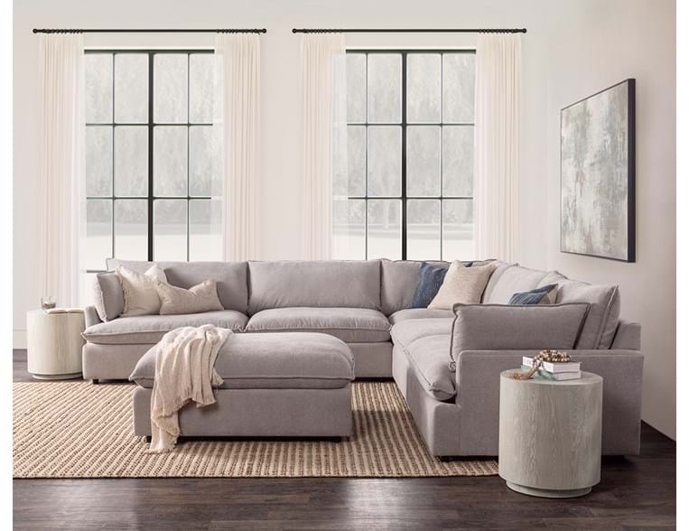Caplan Gray 6 Piece Modular Sectional w/ Ottoman by Classic Home at Eve Furniture