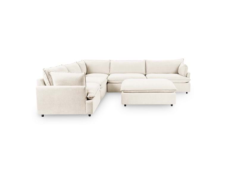 Caplan Ivory 6 Piece Modular Sectional w/ Ottoman by Classic Home at Eve Furniture
