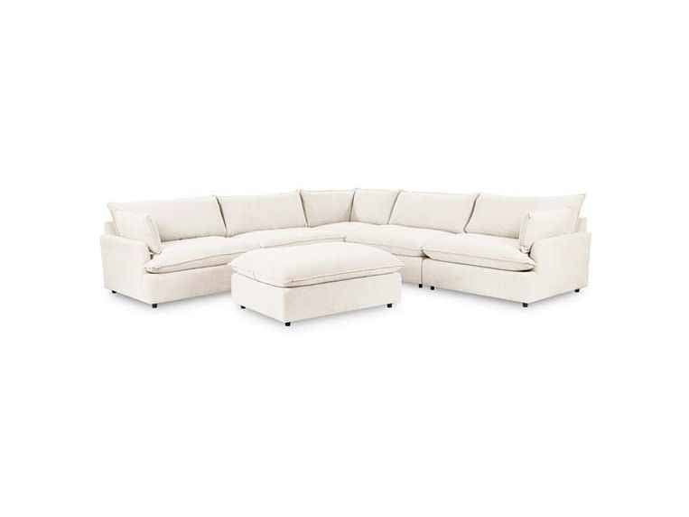 Caplan Ivory 6 Piece Modular Sectional w/ Ottoman by Classic Home at Eve Furniture