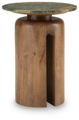 Caplow Brown/Green Accent Table by Ashley at Eve Furniture