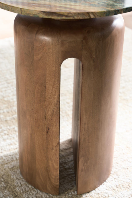 Caplow Brown/Green Accent Table by Ashley at Eve Furniture