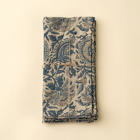 Capri Block Print Napkins S/4, Set of 4 by Mercana at Eve Furniture