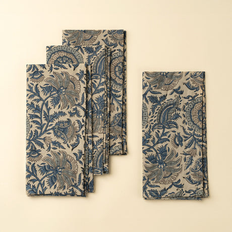 Capri Block Print Napkins S/4, Set of 4 by Mercana at Eve Furniture