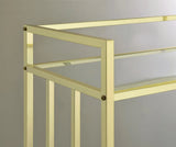 Cara Brass Rectangular Glass Bar Cart by Coaster at Eve Furniture