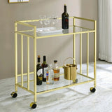 Cara Brass Rectangular Glass Bar Cart by Coaster at Eve Furniture