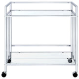 Cara Chrome Rectangular Glass Bar Cart by Coaster at Eve Furniture