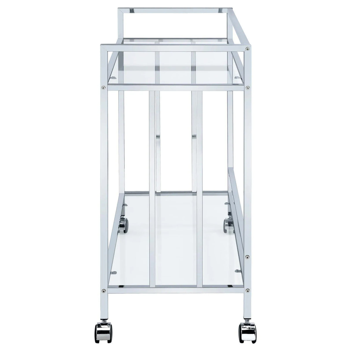 Cara Chrome Rectangular Glass Bar Cart by Coaster at Eve Furniture