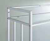 Cara Chrome Rectangular Glass Bar Cart by Coaster at Eve Furniture