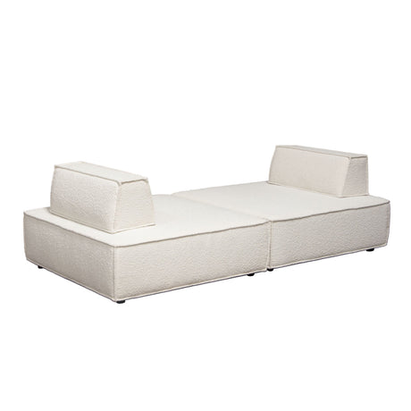 Cara Ivory Boucle 2-Piece Sectional by Diamond Sofa at Eve Furniture