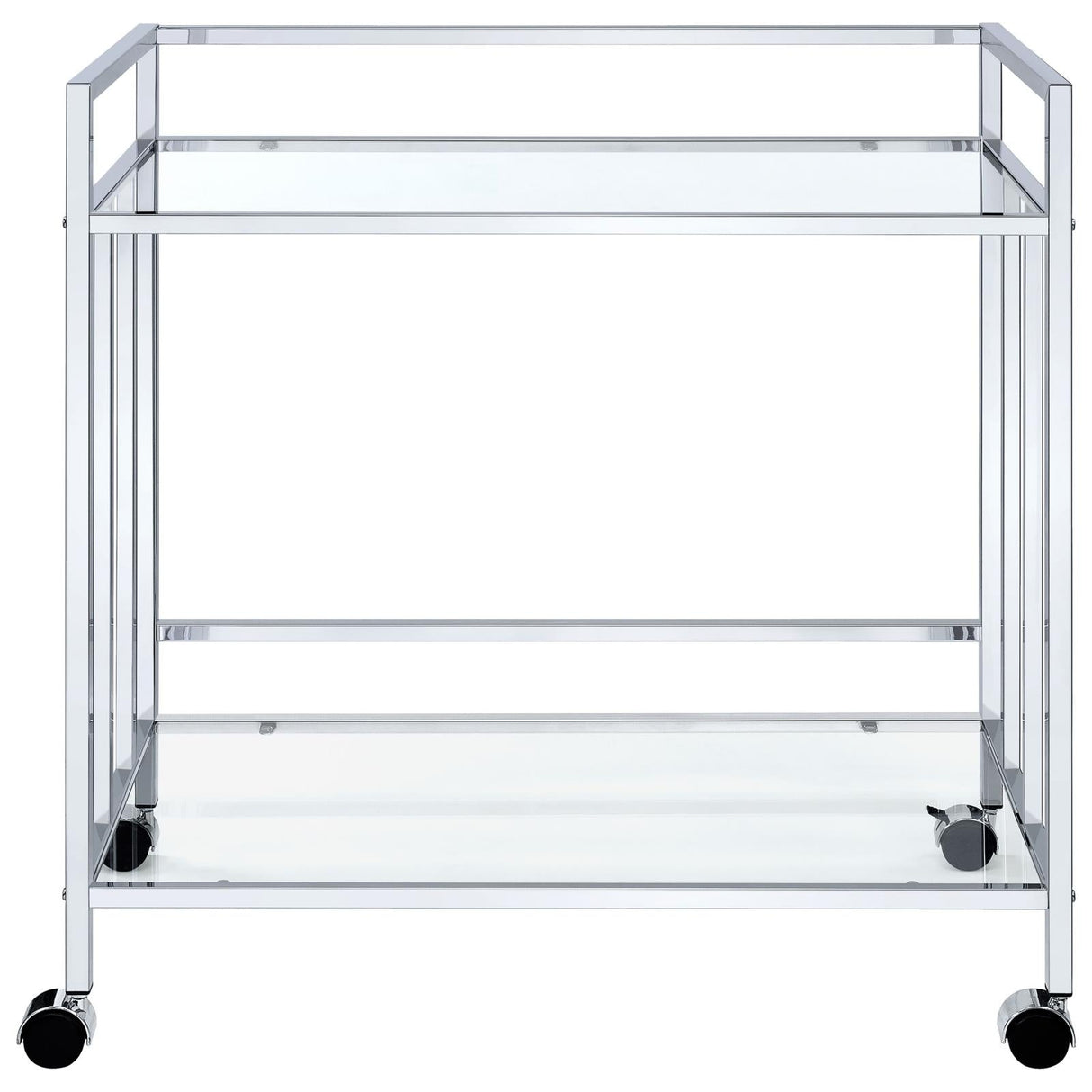 Cara Chrome Rectangular Glass Bar Cart