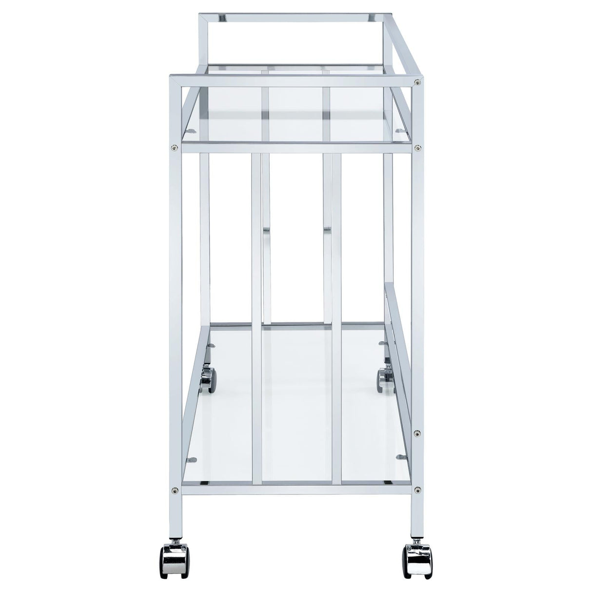 Cara Chrome Rectangular Glass Bar Cart