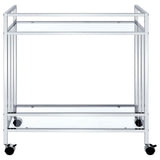 Cara Chrome Rectangular Glass Bar Cart