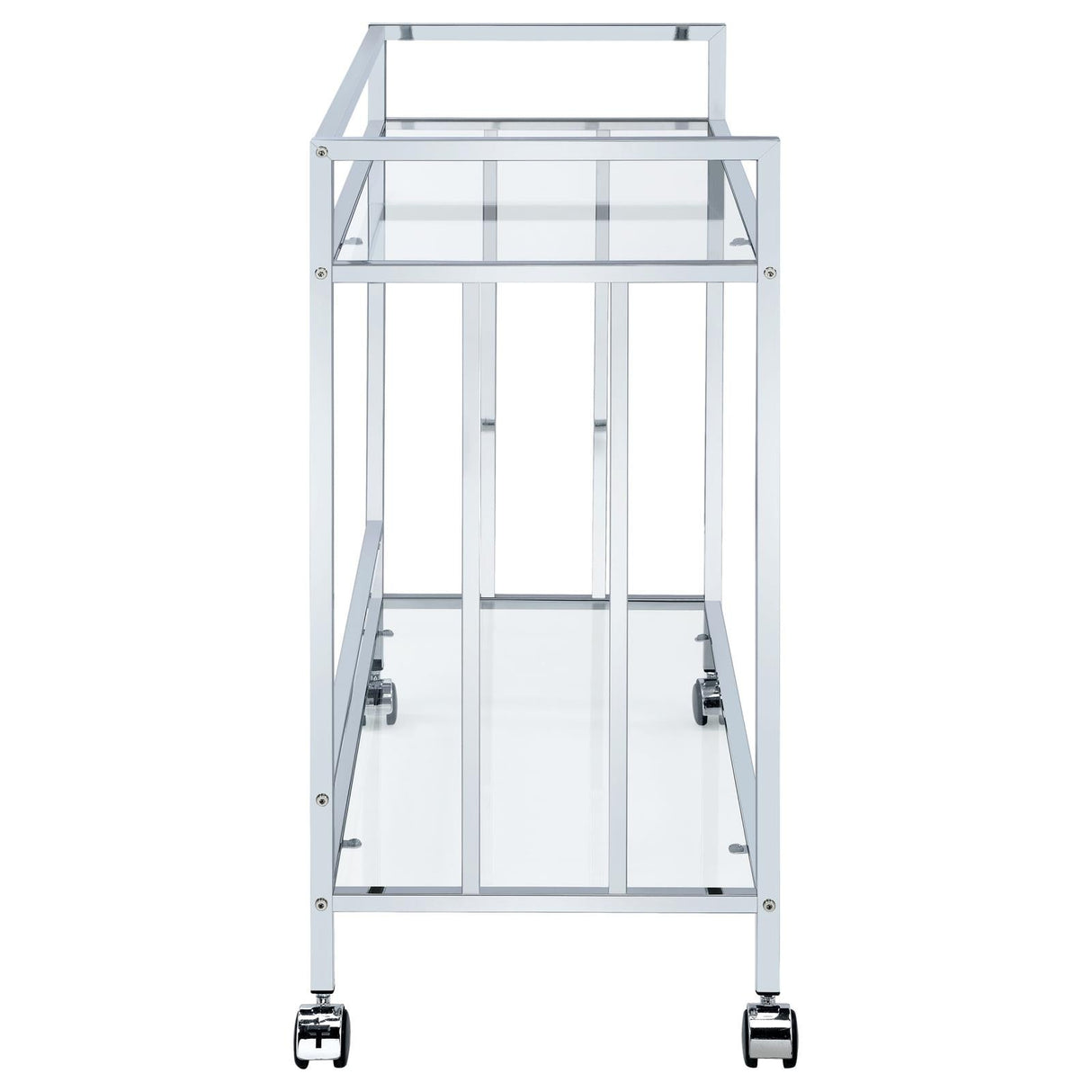 Cara Chrome Rectangular Glass Bar Cart