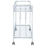 Cara Chrome Rectangular Glass Bar Cart