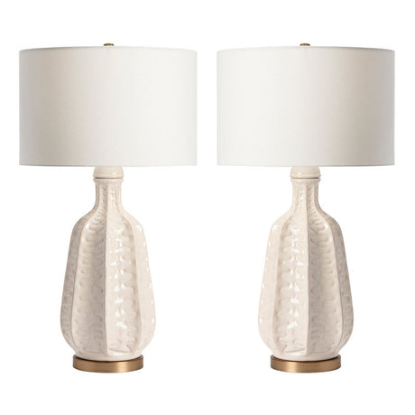 Carambola White Table Lamp (Set of 2) by Crestview at Eve Furniture