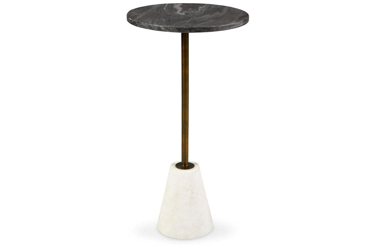 Caramont Black/White/Gold Finish Accent Table by Ashley at Eve Furniture