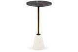 Caramont Black/White/Gold Finish Accent Table by Ashley at Eve Furniture