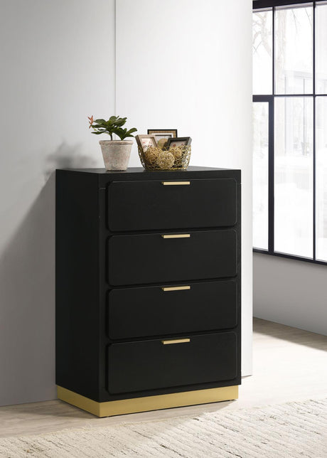 Caraway 4-drawer Bedroom Chest Black by Coaster at Eve Furniture