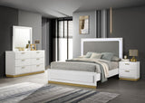 Caraway White/Grey 4-Piece California King Bedroom Set with LED Headboard