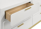 Caraway White 6-Drawer Bedroom Dresser with Mirror