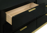 Caraway Black 6-drawer Bedroom Dresser by Coaster at Eve Furniture